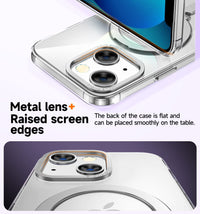MAGIC JOHN for iPhone 13 Case/iPhone 14 Case(6.1 inch) [Compatible with Magsafe] [with Magnetic Metal Stand][Military Grade Shockproof][Anti Yellowing],Translucent Matte Back with Soft Edge,Black - 7DAY'S