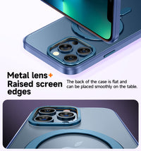 MAGIC JOHN Magnetic Case for iPhone 13 Pro Max Phone Case[Compatible with Magsafe] [with Magnetic Mental Stand][Military Grade Shockproof][Anti Yellowing],Translucent Matte Back with Soft Edge,Blue - 7DAY'S