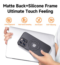 MAGIC JOHN Magnetic Case for iPhone 13 Pro Max Phone Case[Compatible with Magsafe] [with Magnetic Mental Stand][Military Grade Shockproof][Anti Yellowing],Translucent Matte Back with Soft Edge,Blue - 7DAY'S