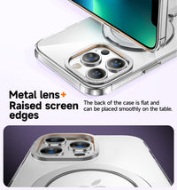 MAGIC JOHN Magnetic Case for iPhone 13 Pro Max Phone Case[Compatible with Magsafe] [with Magnetic Mental Stand][Military Grade Shockproof][Anti Yellowing],Translucent Matte Back with Soft Edge,Blue - 7DAY'S