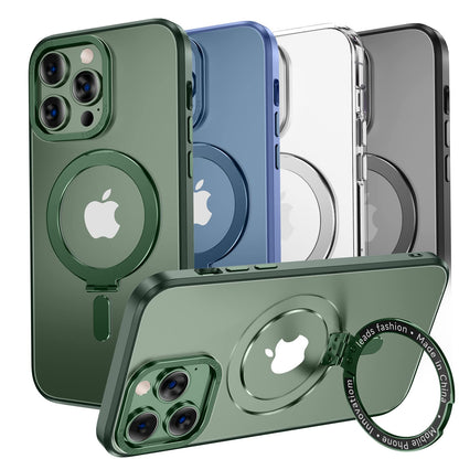 MAGIC JOHN Magnetic Case for iPhone 13 Pro Max Phone Case[Compatible with Magsafe] [with Magnetic Mental Stand][Military Grade Shockproof][Anti Yellowing],Translucent Matte Back with Soft Edge,Blue - 7DAY'S