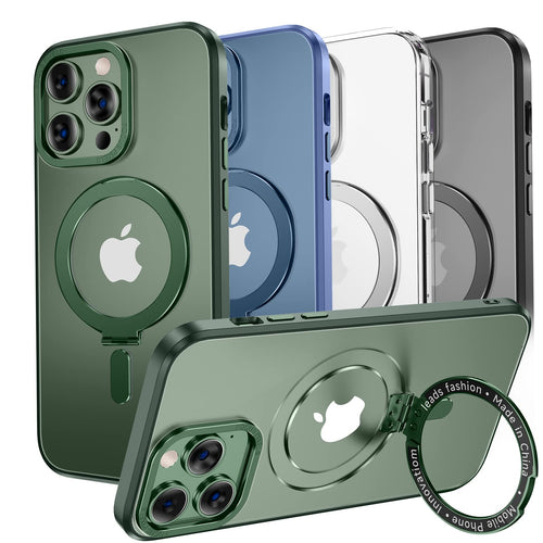 MAGIC JOHN Magnetic Case for iPhone 13 Pro Max Phone Case[Compatible with Magsafe] [with Magnetic Mental Stand][Military Grade Shockproof][Anti Yellowing],Translucent Matte Back with Soft Edge,Blue - 7DAY'S