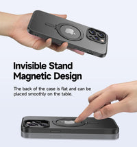 MAGIC JOHN Magnetic Case for iPhone 13 Pro Max Phone Case[Compatible with Magsafe] [with Magnetic Mental Stand][Military Grade Shockproof][Anti Yellowing],Translucent Matte Back with Soft Edge,Blue - 7DAY'S