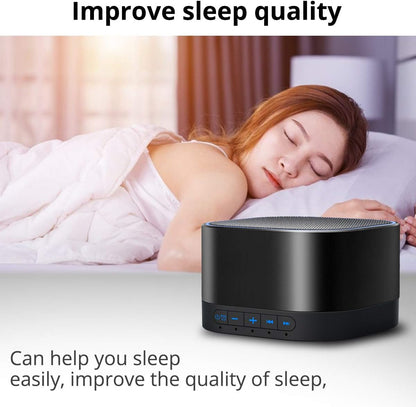 Magicteam Sound Machine White Noise Machine with 20 Non Looping Natural Soothing Sounds Memory Function 32 Levels of Volume Powered by AC or USB and Sleep Sound Timer Therapy for Baby Kids Adults - 7DAY'S