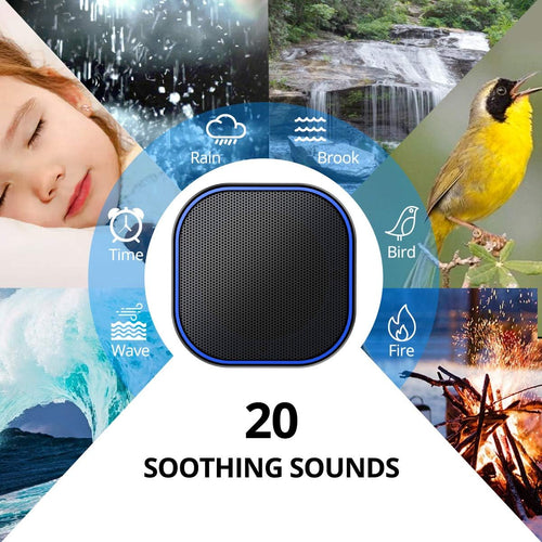 Magicteam Sound Machine White Noise Machine with 20 Non Looping Natural Soothing Sounds Memory Function 32 Levels of Volume Powered by AC or USB and Sleep Sound Timer Therapy for Baby Kids Adults - 7DAY'S