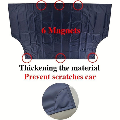 Magnetic Edges Windshield Snow Cover - Frost Windshield Cover - Snow, Ice, Frost Guard No More Scraping - Door Flaps Windproof Fits Most Car, SUV, Truck, Van with 70"x 54" - 7DAY'S