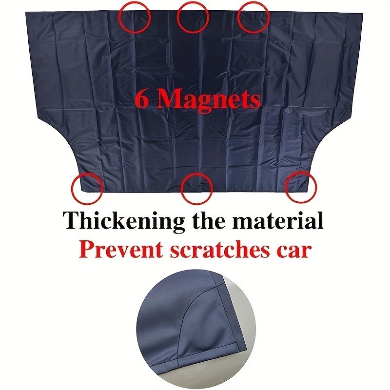 Magnetic Edges Windshield Snow Cover - Frost Windshield Cover - Snow, Ice, Frost Guard No More Scraping - Door Flaps Windproof Fits Most Car, SUV, Truck, Van with 70"x 54" - 7DAY'S
