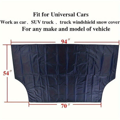 Magnetic Edges Windshield Snow Cover - Frost Windshield Cover - Snow, Ice, Frost Guard No More Scraping - Door Flaps Windproof Fits Most Car, SUV, Truck, Van with 70"x 54" - 7DAY'S