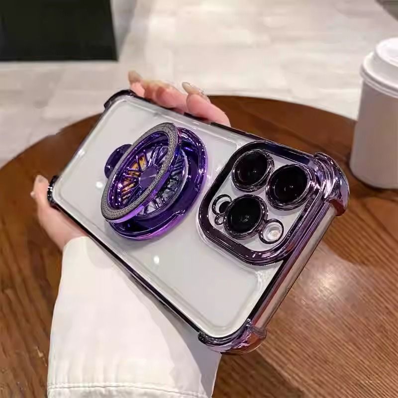 Magnetic unzip rotatable premium apple 16promax case stand iphone15 mirror guard 14 airbag anti drop 12 mirror 13 lens full enclosure protection breathable - 7DAY'S