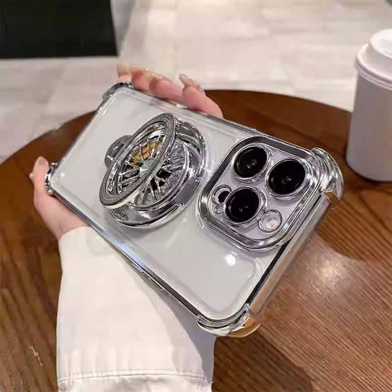 Magnetic unzip rotatable premium apple 16promax case stand iphone15 mirror guard 14 airbag anti drop 12 mirror 13 lens full enclosure protection breathable - 7DAY'S