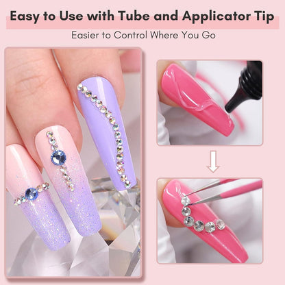 Makartt Nail Rhinestone Glue for Nails: Super Strong Gel Nail Glue for Decorations Nail Charm 3D Nails Bling Gel for Nail Gem Nail Art Jewel Diamonds 30ML Cured Need Beauty - 7DAY'S