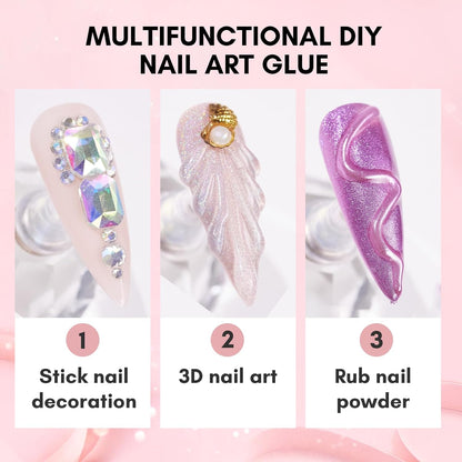 Makartt Nail Rhinestone Glue for Nails: Super Strong Gel Nail Glue for Decorations Nail Charm 3D Nails Bling Gel for Nail Gem Nail Art Jewel Diamonds 30ML Cured Need Beauty - 7DAY'S