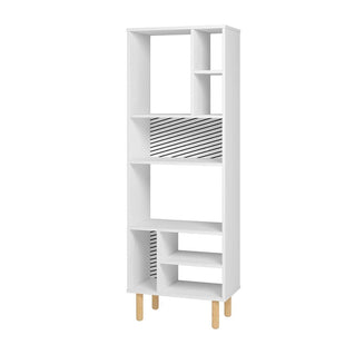 Manhattan Comfort Essex 60.23 Decor Bookcase with 8 Shelves in White and Zebra - 7DAY'S