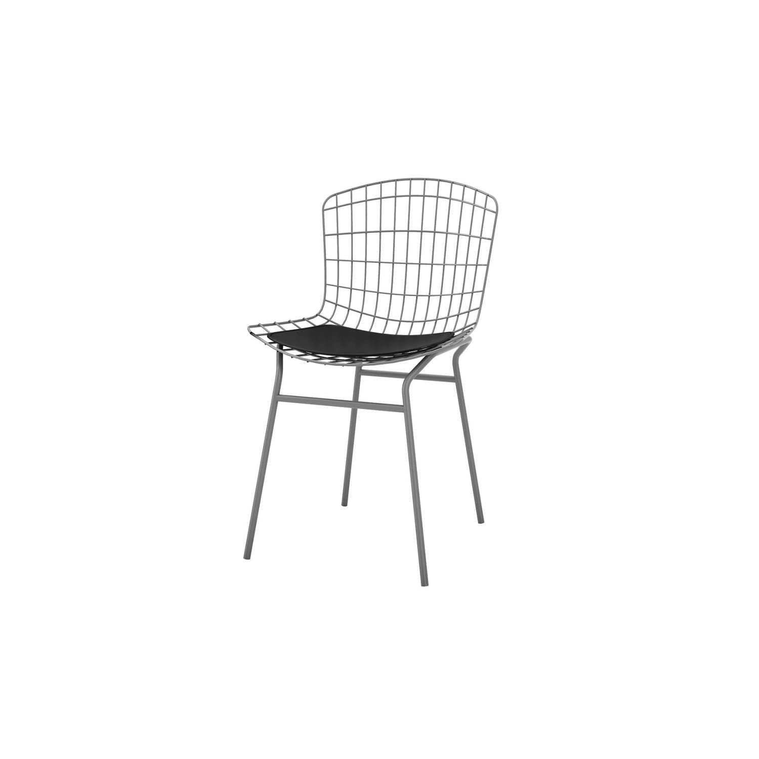 Manhattan Comfort Madeline Chair with Seat Cushion in Charcoal Grey and Black - 7DAY'S