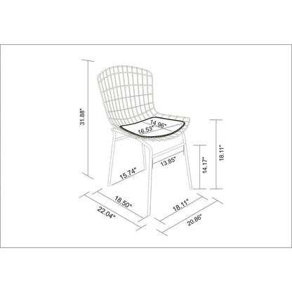 Manhattan Comfort Madeline Chair with Seat Cushion in Charcoal Grey and Black - 7DAY'S