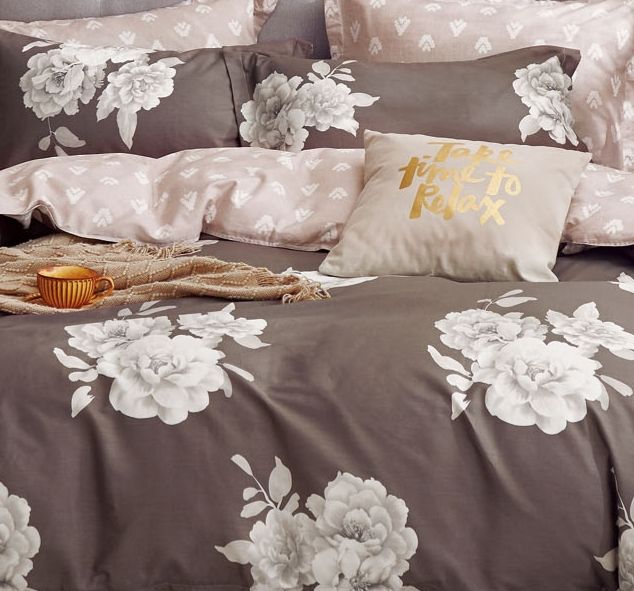 Marrisa Brown Floral 100% Cotton Comforter Set - 7DAY'S