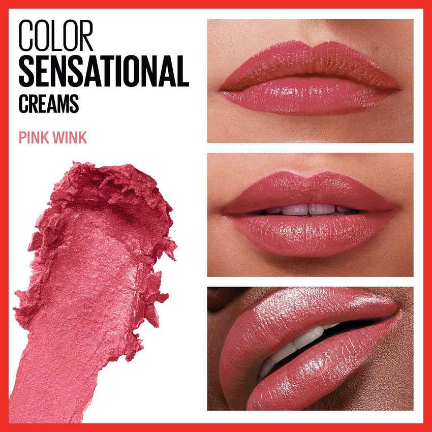 Maybelline Color Sensational Lipstick, Lip Makeup, Cream Finish, Hydrating Lipstick, Crazy for Coffee, Nude Pink ,1 Count - 7DAY'S