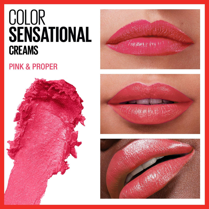 Maybelline Color Sensational Lipstick, Lip Makeup, Cream Finish, Hydrating Lipstick, Crazy for Coffee, Nude Pink ,1 Count - 7DAY'S