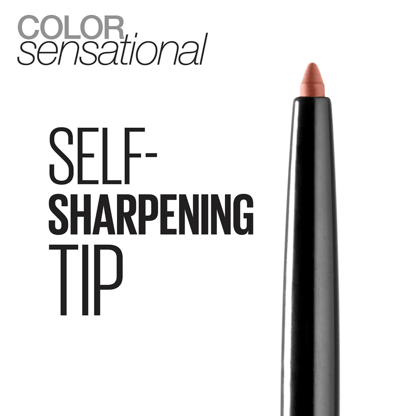 Maybelline Color Sensational Shaping Lip Liner with Self - Sharpening Tip, Totally Toffee, Nude, 1 Count - 7DAY'S