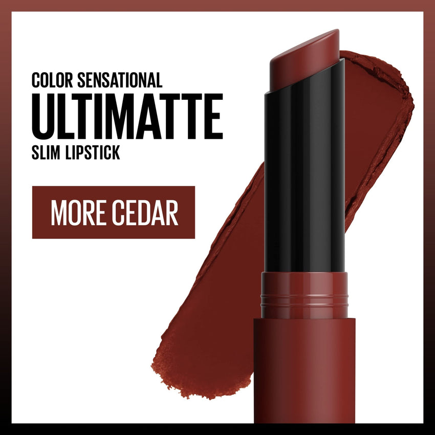 Maybelline Color Sensational Ultimatte Matte Lipstick, Non - Drying, Intense Color Pigment, More Berry, Warm Berry Purple, 1 Count - 7DAY'S