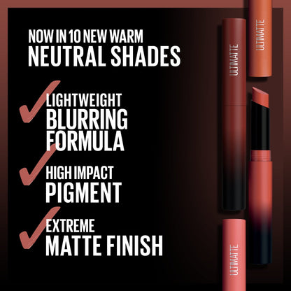 Maybelline Color Sensational Ultimatte Matte Lipstick, Non - Drying, Intense Color Pigment, More Berry, Warm Berry Purple, 1 Count - 7DAY'S