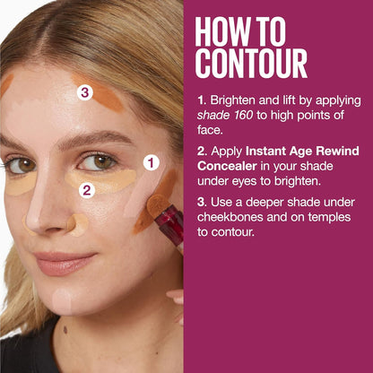 Maybelline Instant Age Rewind Eraser Dark Circles Treatment Multi - Use Concealer, 110, 1 Count (Packaging May Vary) - 7DAY'S