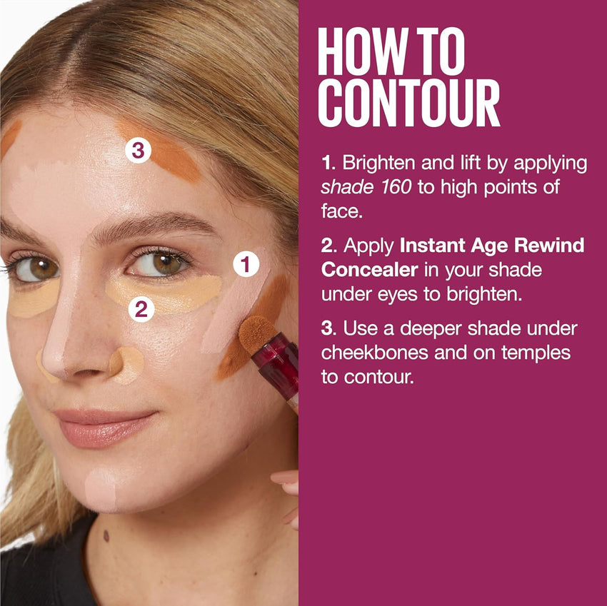 Maybelline Instant Age Rewind Eraser Dark Circles Treatment Multi - Use Concealer, 110, 1 Count (Packaging May Vary) - 7DAY'S