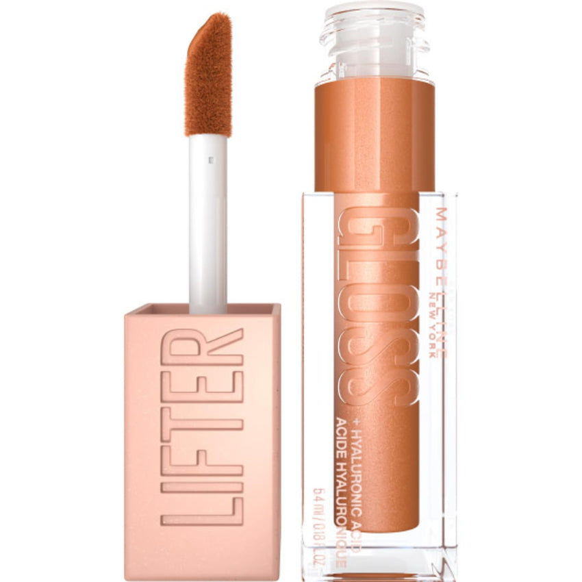Maybelline Lifter Gloss, Hydrating Honey'd Lip Gloss with Hyaluronic Acid, High Shine for Plumper Looking Lips, Honey, 1 Count - 7DAY'S
