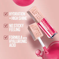Maybelline Lifter Gloss, Hydrating Honey'd Lip Gloss with Hyaluronic Acid, High Shine for Plumper Looking Lips, Honey, 1 Count - 7DAY'S