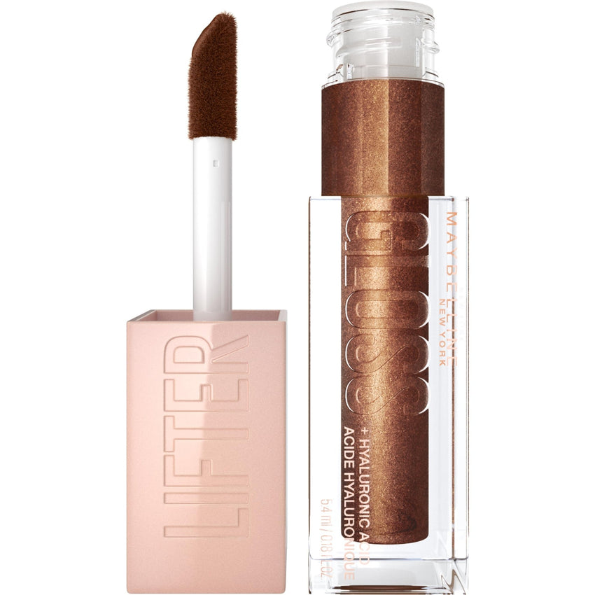 Maybelline Lifter Gloss, Hydrating Honey'd Lip Gloss with Hyaluronic Acid, High Shine for Plumper Looking Lips, Honey, 1 Count - 7DAY'S