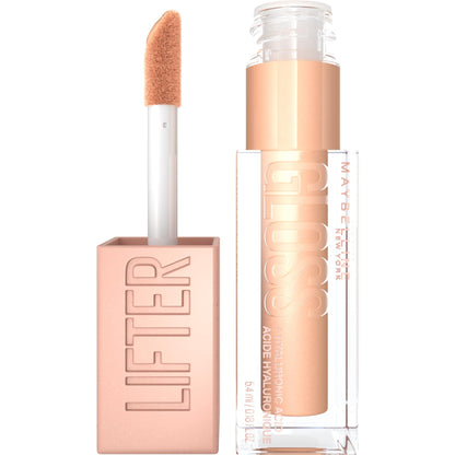 Maybelline Lifter Gloss, Hydrating Honey'd Lip Gloss with Hyaluronic Acid, High Shine for Plumper Looking Lips, Honey, 1 Count - 7DAY'S