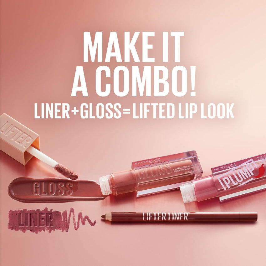 Maybelline Lifter Gloss, Hydrating Honey'd Lip Gloss with Hyaluronic Acid, High Shine for Plumper Looking Lips, Honey, 1 Count - 7DAY'S