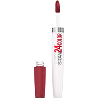 Maybelline Super Stay 24, 2 - Step Liquid Lipstick Makeup, Long Lasting Highly Pigmented Color with Moisturizing Balm, Very Cranberry, Ruby Red, 1 Count - 7DAY'S