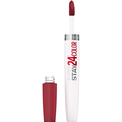 Maybelline Super Stay 24, 2 - Step Liquid Lipstick Makeup, Long Lasting Highly Pigmented Color with Moisturizing Balm, Very Cranberry, Ruby Red, 1 Count - 7DAY'S