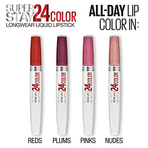 Maybelline Super Stay 24, 2 - Step Liquid Lipstick Makeup, Long Lasting Highly Pigmented Color with Moisturizing Balm, Very Cranberry, Ruby Red, 1 Count - 7DAY'S