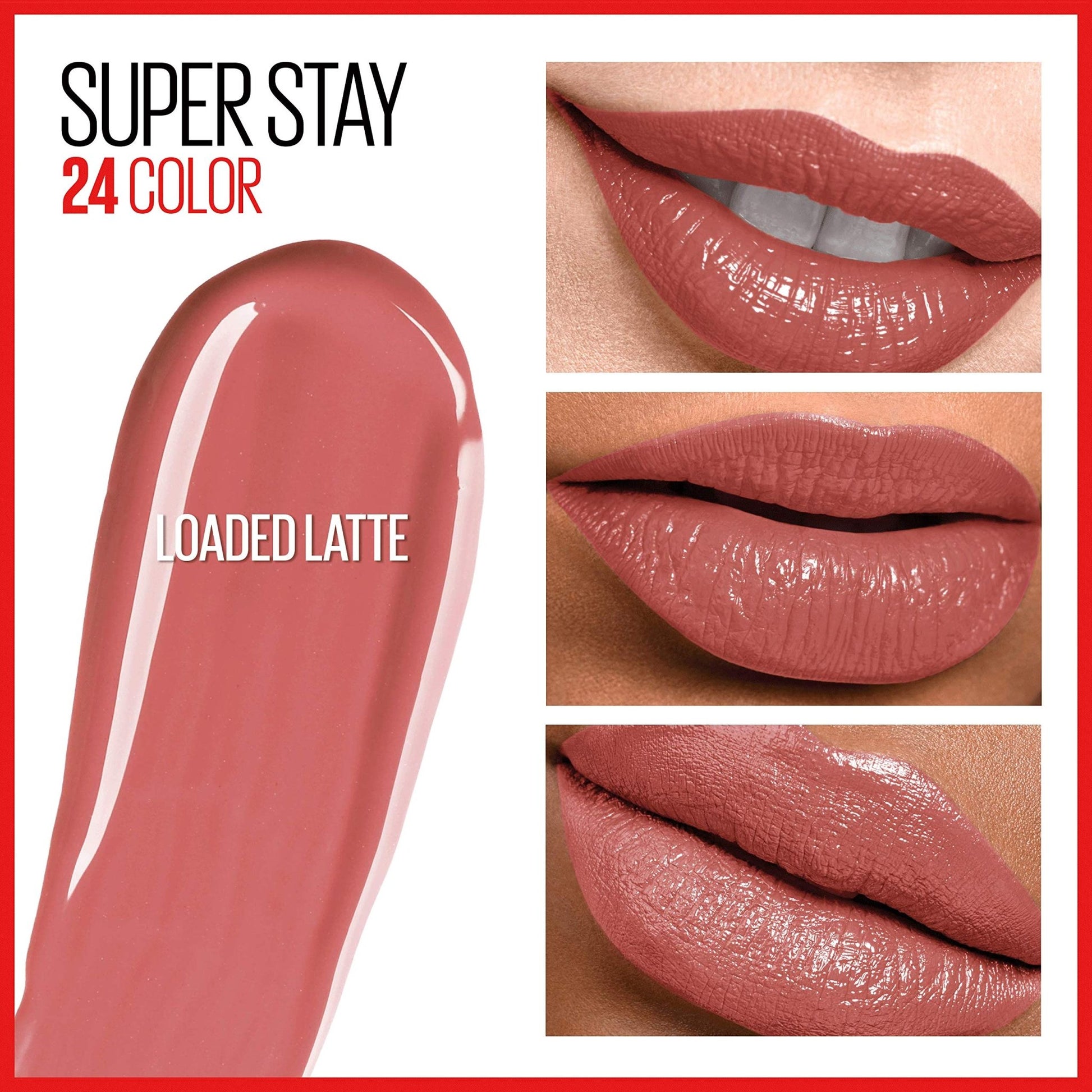 Maybelline Super Stay 24, 2 - Step Liquid Lipstick Makeup, Long Lasting Highly Pigmented Color with Moisturizing Balm, Very Cranberry, Ruby Red, 1 Count - 7DAY'S