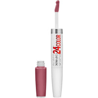 Maybelline Super Stay 24, 2 - Step Liquid Lipstick Makeup, Long Lasting Highly Pigmented Color with Moisturizing Balm, Very Cranberry, Ruby Red, 1 Count - 7DAY'S