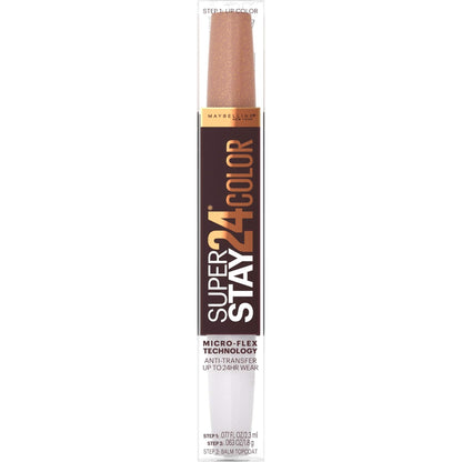 Maybelline Super Stay 24, 2 - Step Liquid Lipstick Makeup, Long Lasting Highly Pigmented Color with Moisturizing Balm, Very Cranberry, Ruby Red, 1 Count - 7DAY'S