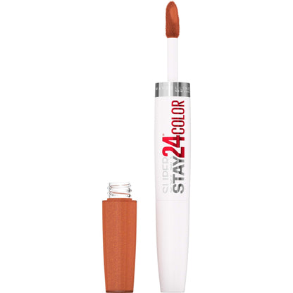 Maybelline Super Stay 24, 2 - Step Liquid Lipstick Makeup, Long Lasting Highly Pigmented Color with Moisturizing Balm, Very Cranberry, Ruby Red, 1 Count - 7DAY'S
