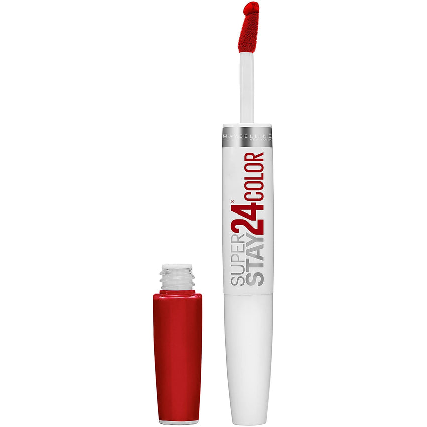 Maybelline Super Stay 24, 2 - Step Liquid Lipstick Makeup, Long Lasting Highly Pigmented Color with Moisturizing Balm, Very Cranberry, Ruby Red, 1 Count - 7DAY'S