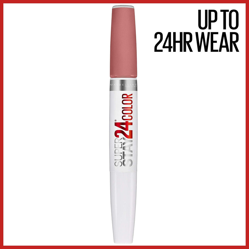 Maybelline Super Stay 24, 2 - Step Liquid Lipstick Makeup, Long Lasting Highly Pigmented Color with Moisturizing Balm, Very Cranberry, Ruby Red, 1 Count - 7DAY'S