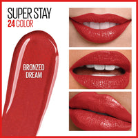 Maybelline Super Stay 24, 2 - Step Liquid Lipstick Makeup, Long Lasting Highly Pigmented Color with Moisturizing Balm, Very Cranberry, Ruby Red, 1 Count - 7DAY'S