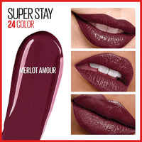 Maybelline Super Stay 24, 2 - Step Liquid Lipstick Makeup, Long Lasting Highly Pigmented Color with Moisturizing Balm, Very Cranberry, Ruby Red, 1 Count - 7DAY'S