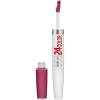 Maybelline Super Stay 24, 2 - Step Liquid Lipstick Makeup, Long Lasting Highly Pigmented Color with Moisturizing Balm, Very Cranberry, Ruby Red, 1 Count - 7DAY'S
