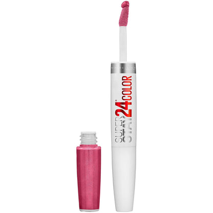 Maybelline Super Stay 24, 2 - Step Liquid Lipstick Makeup, Long Lasting Highly Pigmented Color with Moisturizing Balm, Very Cranberry, Ruby Red, 1 Count - 7DAY'S