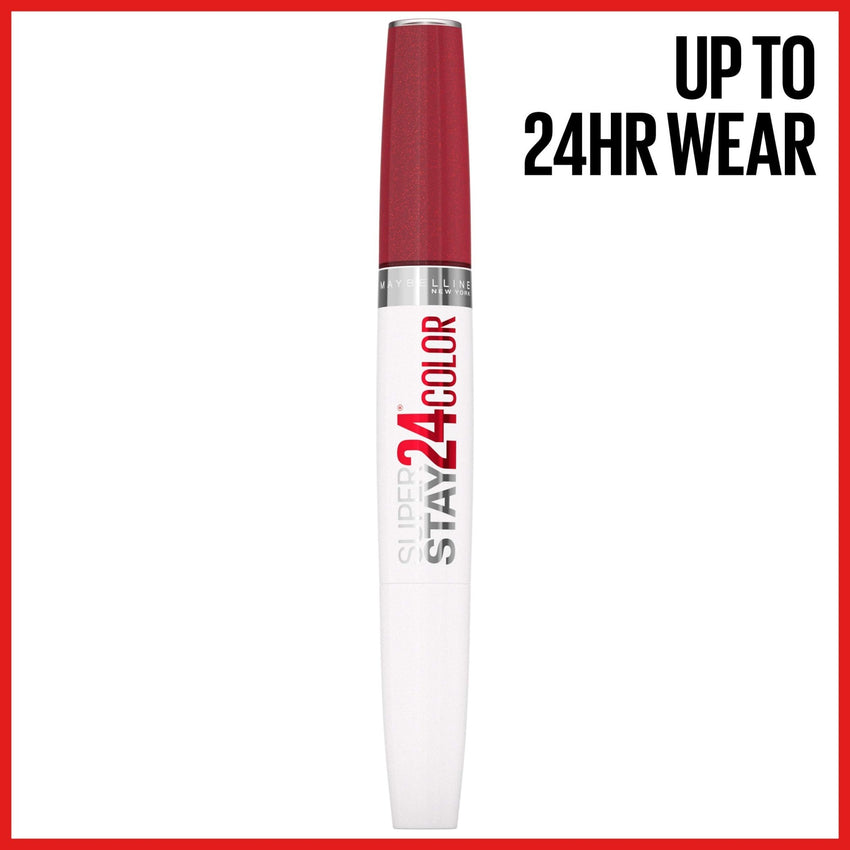 Maybelline Super Stay 24, 2 - Step Liquid Lipstick Makeup, Long Lasting Highly Pigmented Color with Moisturizing Balm, Very Cranberry, Ruby Red, 1 Count - 7DAY'S