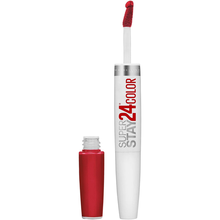 Maybelline Super Stay 24, 2 - Step Liquid Lipstick Makeup, Long Lasting Highly Pigmented Color with Moisturizing Balm, Very Cranberry, Ruby Red, 1 Count - 7DAY'S