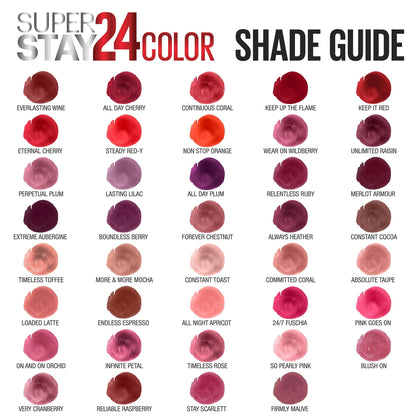 Maybelline Super Stay 24, 2 - Step Liquid Lipstick Makeup, Long Lasting Highly Pigmented Color with Moisturizing Balm, Very Cranberry, Ruby Red, 1 Count - 7DAY'S