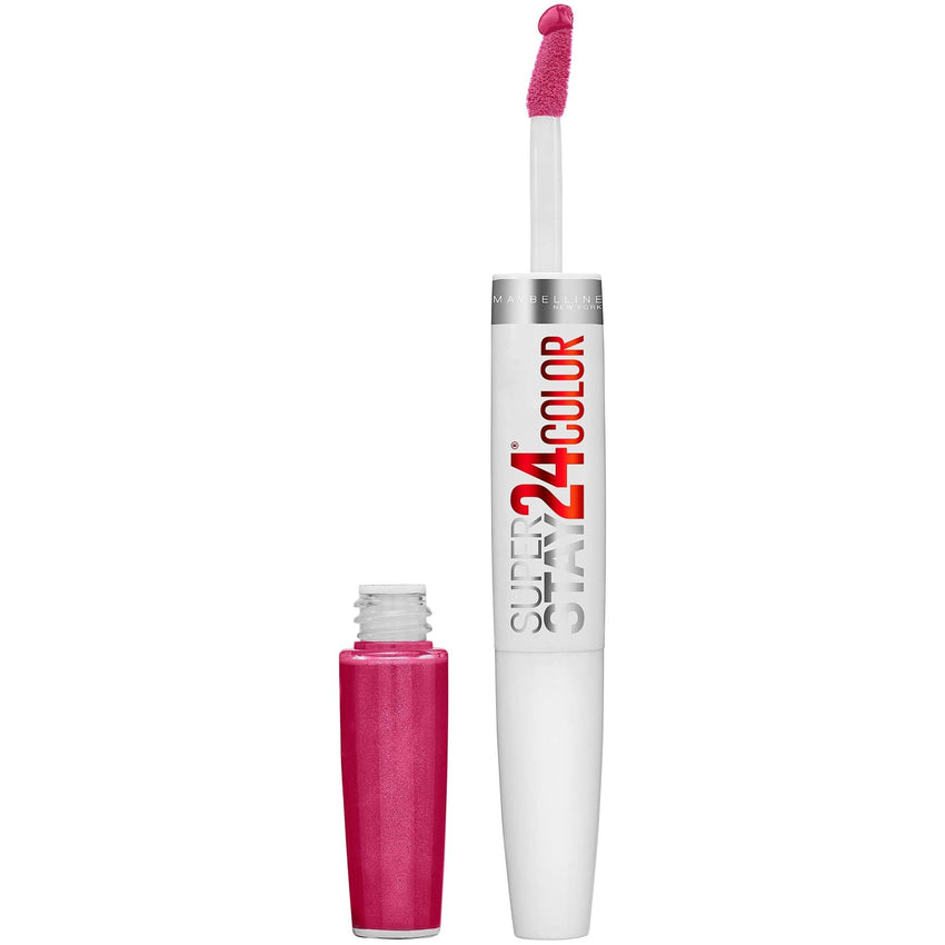 Maybelline Super Stay 24, 2 - Step Liquid Lipstick Makeup, Long Lasting Highly Pigmented Color with Moisturizing Balm, Very Cranberry, Ruby Red, 1 Count - 7DAY'S