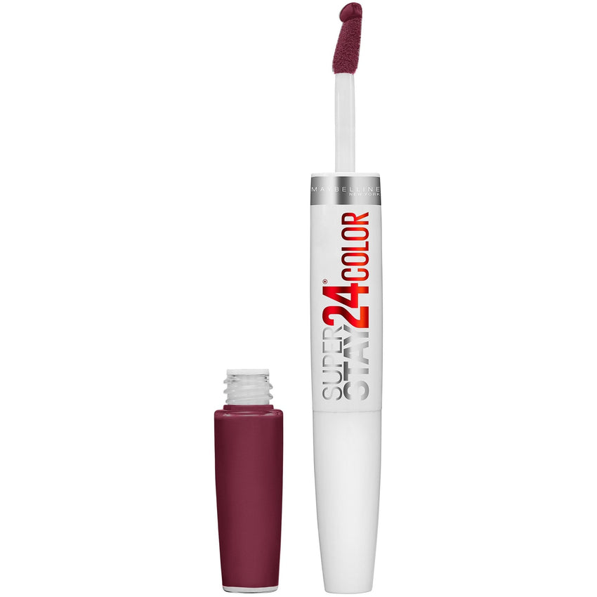 Maybelline Super Stay 24, 2 - Step Liquid Lipstick Makeup, Long Lasting Highly Pigmented Color with Moisturizing Balm, Very Cranberry, Ruby Red, 1 Count - 7DAY'S